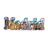 Madrid landmarks fridge magnet, design 2