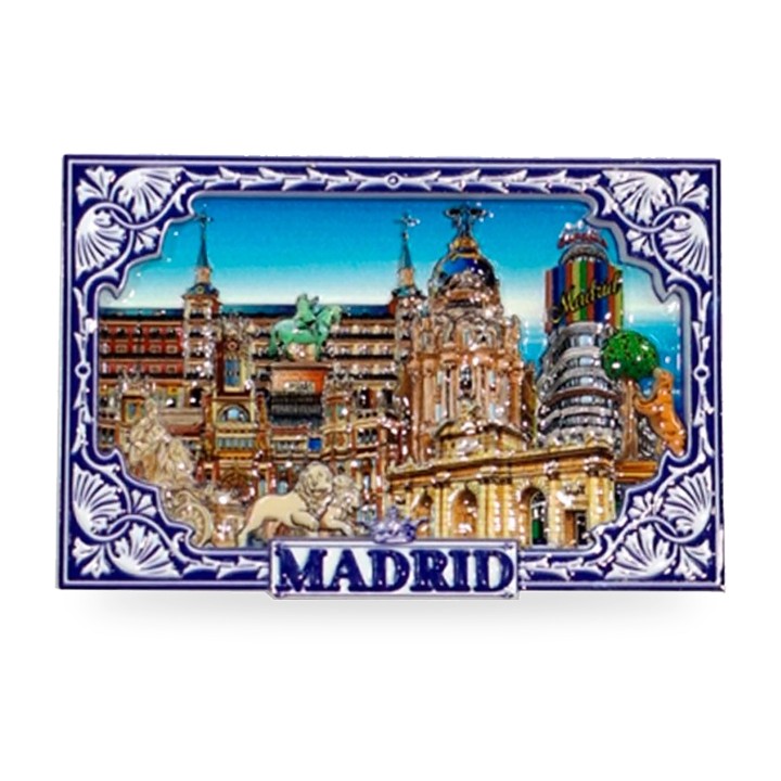 Magnet rond collage de Madrid, modèle 14