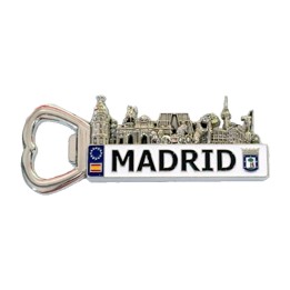 Íman de frigorífico metálico de Madrid com abre-cápsulas, modelo 3