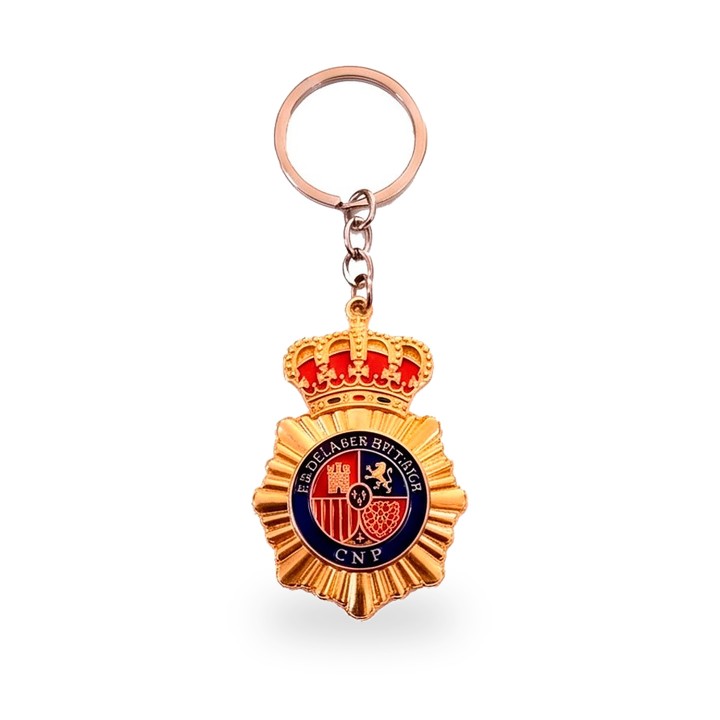 Porte-clés Police nationale en métal doré – vue 2