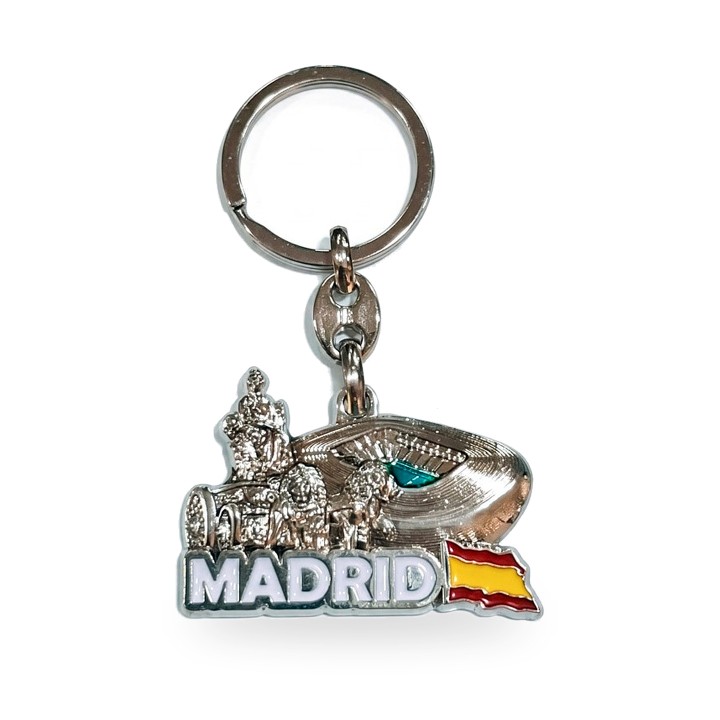 Portachiavi in metallo a tema calcio, modello stadio Santiago Bernabéu