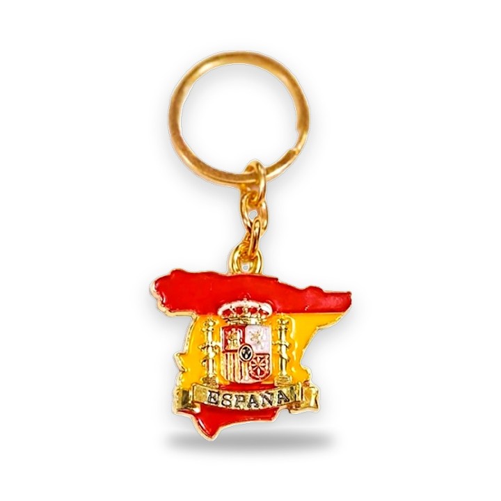 Llavero de metal con el mapa de España, modelo 4