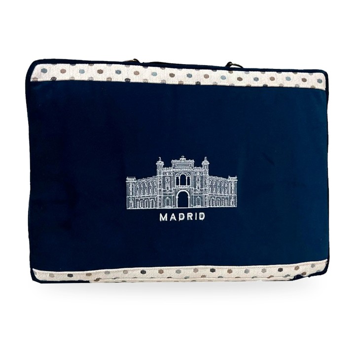 Almofada de praça de touros Las Ventas de Madrid, azul às bolinhas – vista 10