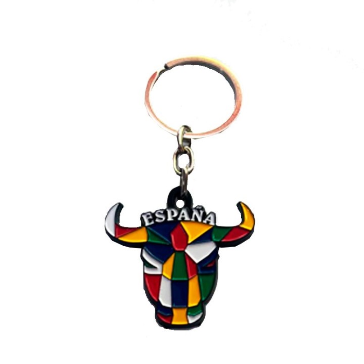 Porte-clés tête de taureau en aluminium