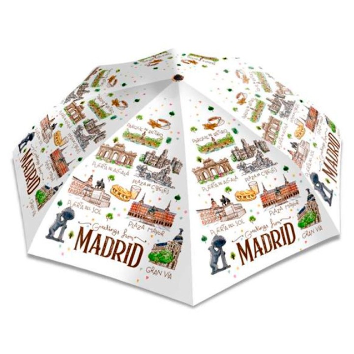 Paraguas plegable Madrid Acuarela