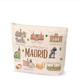 Beauty case in tessuto Madrid Acuarela con cerniera