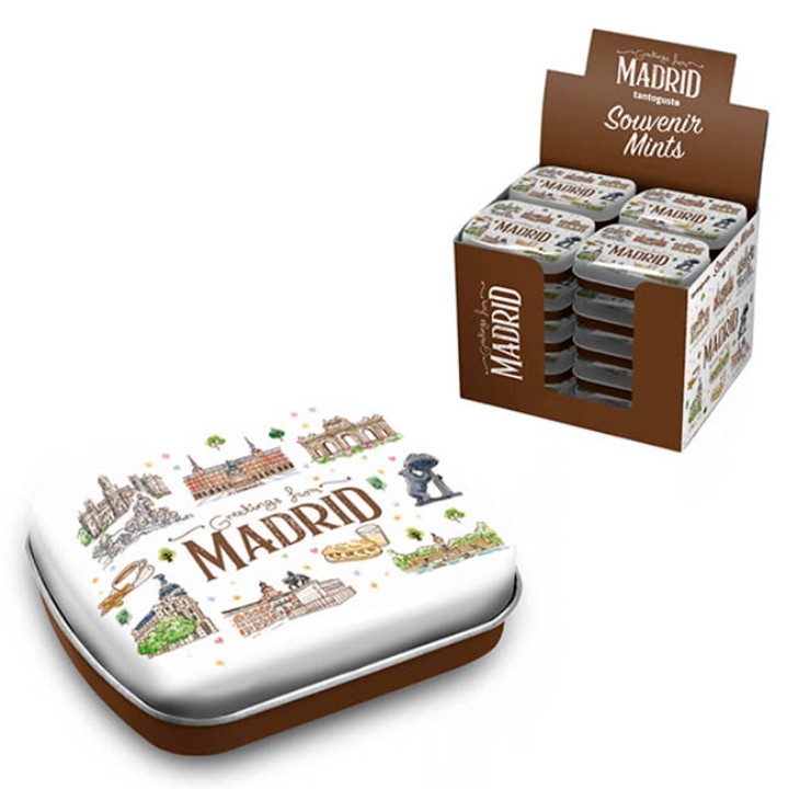 Caja de mints Madrid  modelo acuarela