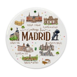 Sous-verre en céramique Madrid aquarelle