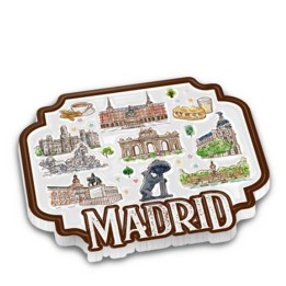 Calamita da frigo in rilievo Madrid Acuarela da 7 cm