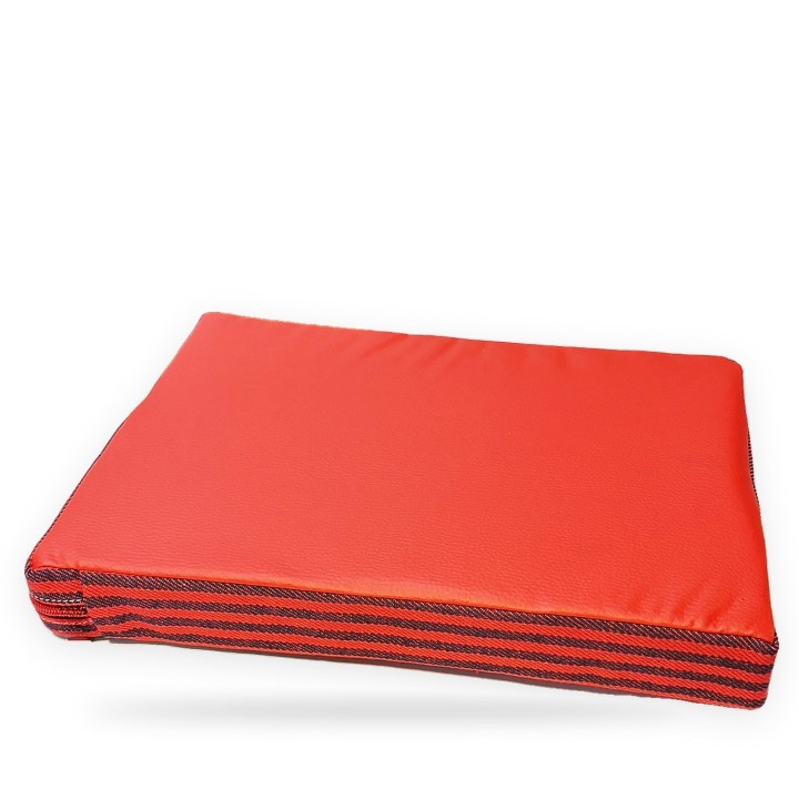 Cuscino da arena equestre a righe rosse e blu con retro rosso