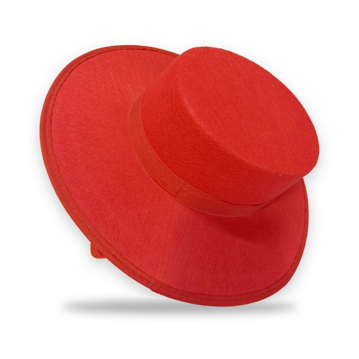 Chapéu cordobês vermelho de festa
