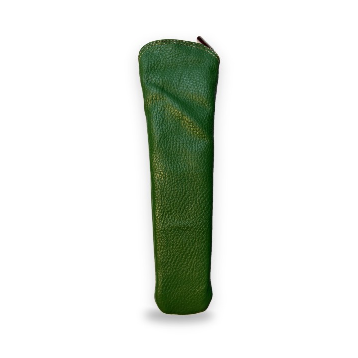 Funda de piel para abanico verde con cremallera