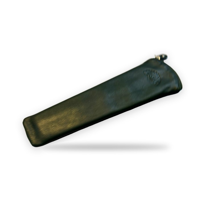 Funda de piel para abanico verde oscuro con cremallera