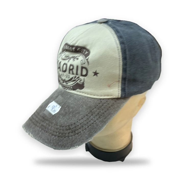 Zweifarbige Madrid-Cap im Vintage-Look mit cremefarbener Front und Schirm im Used-Look