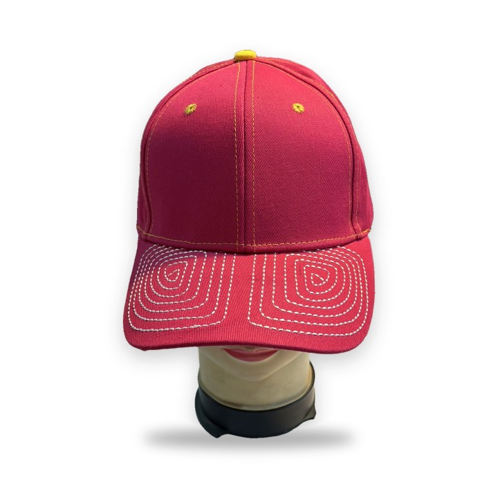 Casquette taurine Capote framboise à visière en tissu de cape surpiquée