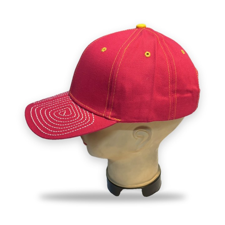 Casquette taurine Capote framboise à visière en tissu de cape surpiquée