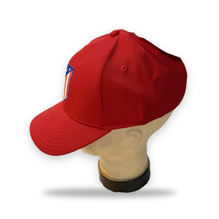 Gorra oficial del Atlético de Madrid roja con escudo bordado