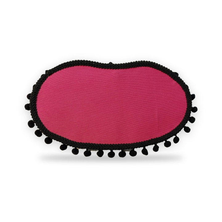Clutch fúcsia com pompons pretos