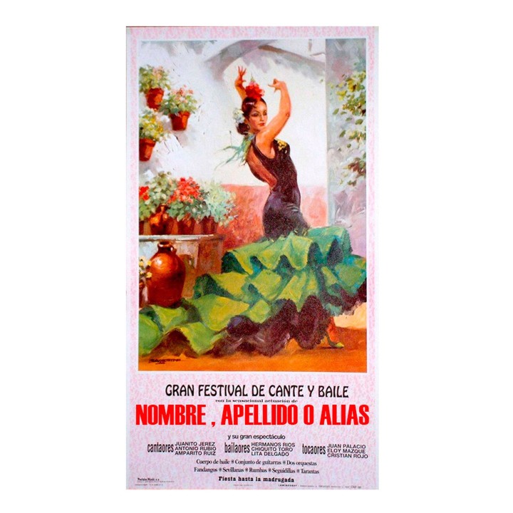 Cartaz de flamenco personalizável
