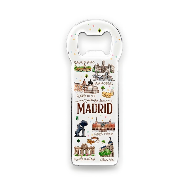Abridores de botellas con imán Madrid acuarela