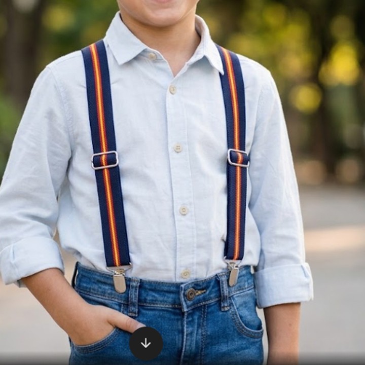 Children's Elastic Suspenders with Spanish Flag