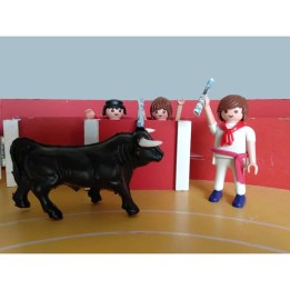 Taureau en plastique échelle Playmobil, cornes mobiles | ZiNGS