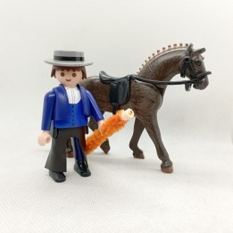 Click Playmobil rejoneador de azul con caballo | ZiNGS