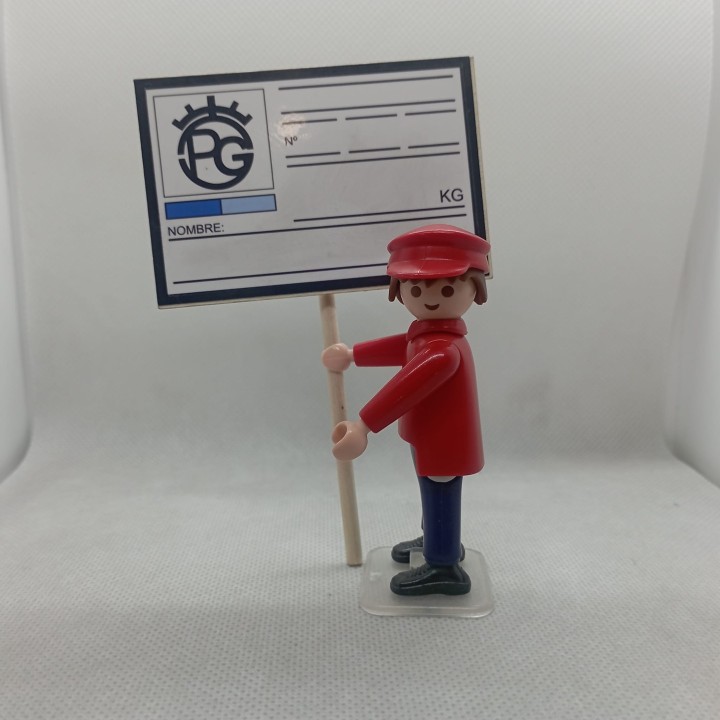 Cartel de peso del toro escala Playmobil con rotulador | ZiNGS