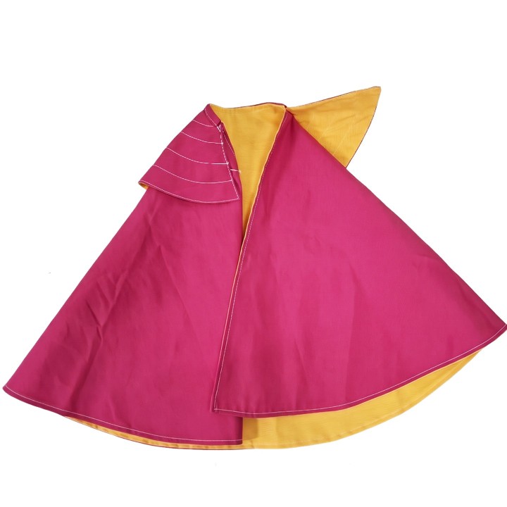 Capote per bambini fucsia con interno giallo albero