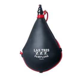 Gourde à vin Las Tres Z.Z.Z. Suprema droite, noire, intérieur à la poix