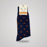 Navy socks with little Spanish flags