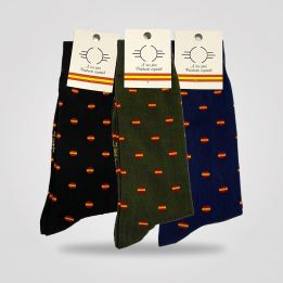 Calcetines con la bandera de España en negro, verde y azul marino