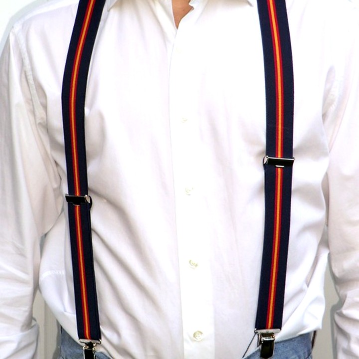 Bretelle elastiche con bandiera spagnola e clip in metallo – vista 4