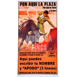 Fully personalised bullfight poster – view 6