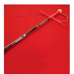 Chrome-plated metal ayuda (dummy estoque) for adults, 93 cm
