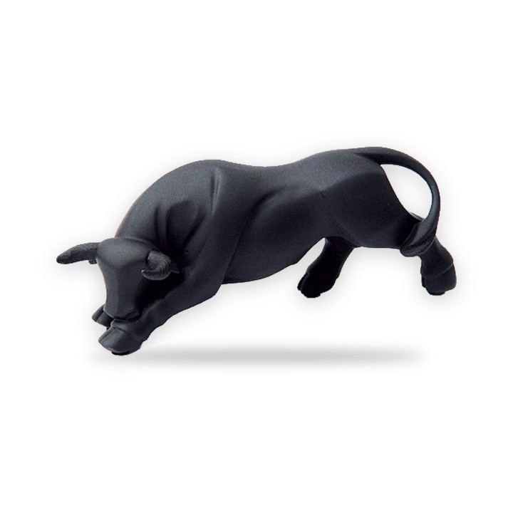 Figurine de taureau noir Memorys de Nadal en porcelaine