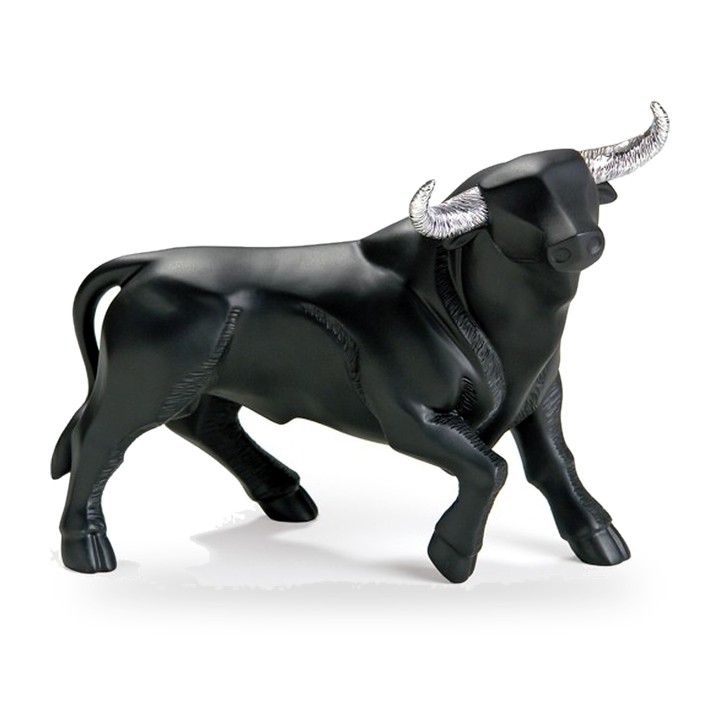 Statuetta di toro Memorys di Nadal con corna d'argento