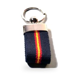 Gürtel-Schlüsselanhänger mit spanischer Flagge in Dunkelblau