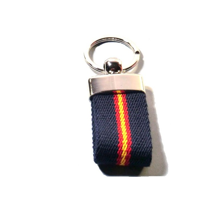 Llavero cinturón con bandera de España azul bandera