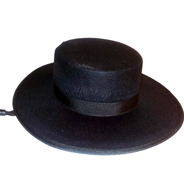 Chapeau cordouan de fête en tissu noir – vue 5