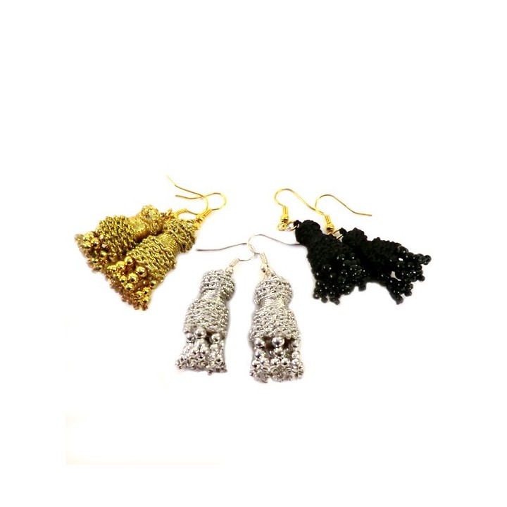 Pendientes taurinos machos traje de luces hechos a mano oro plata y azabache gancho antialergico - ZiNGS