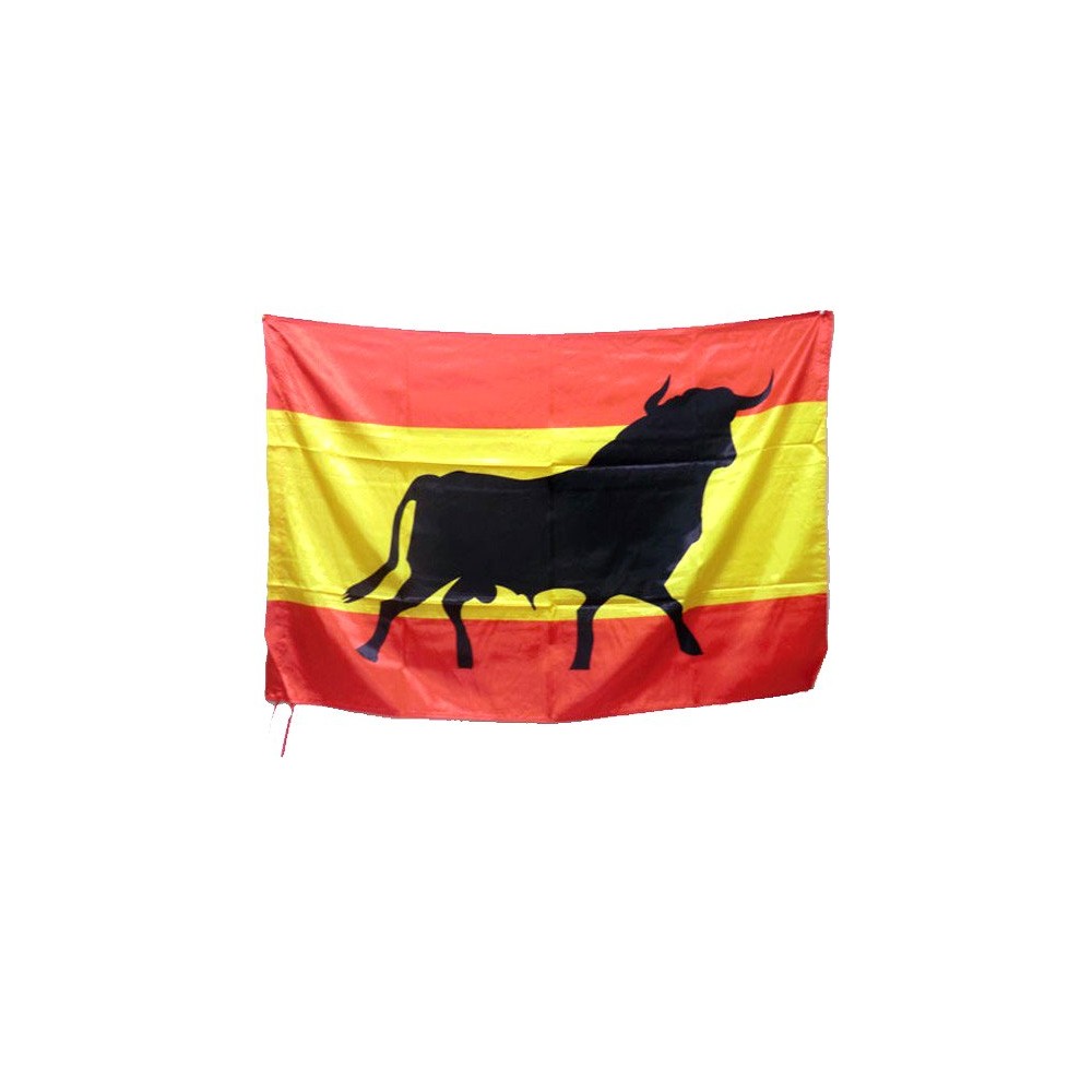 Spanish flag with a bull