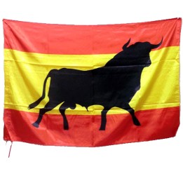 Bandeira de Espanha com touro negro de 150 x 90 cm