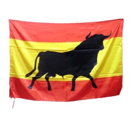 Bandera de España con toro