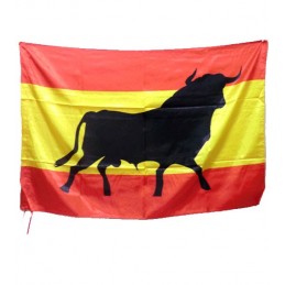 Spanish flag with a bull