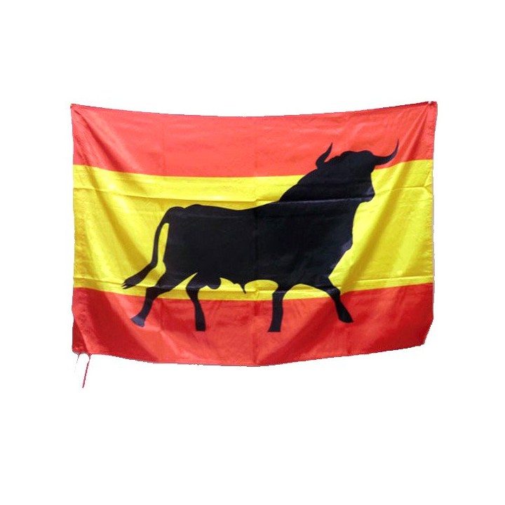 Bandera de España con toro