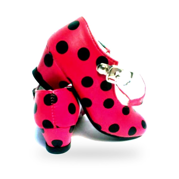 Red flamenco costume shoes with black polka dots – view 4
