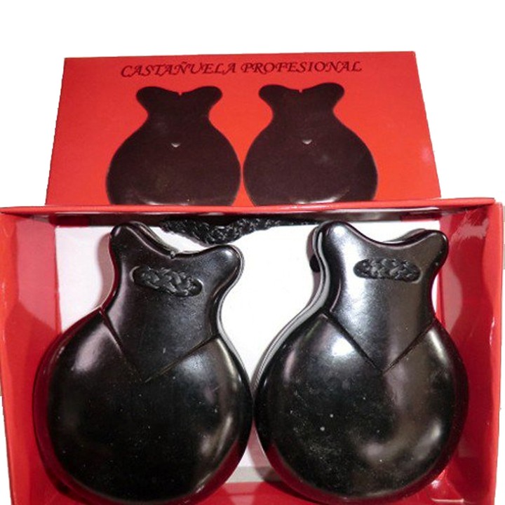 Flamenco-Kastagnetten aus schwarzem Pollopas – Ansicht 2