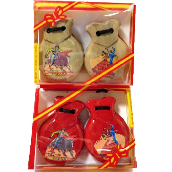 Nacchere souvenir in legno con ballerini di flamenco – vista 6