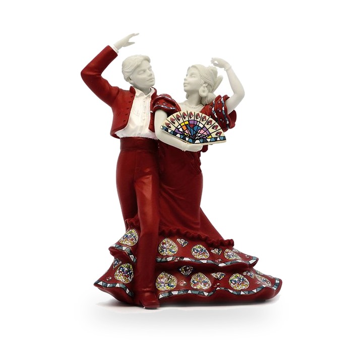 Statuetta di coppia di ballerini di flamenco di Nadal in resina